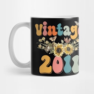 Vintage 2011 Sunflower Floral Retro Groovy 12th Birthday Mug